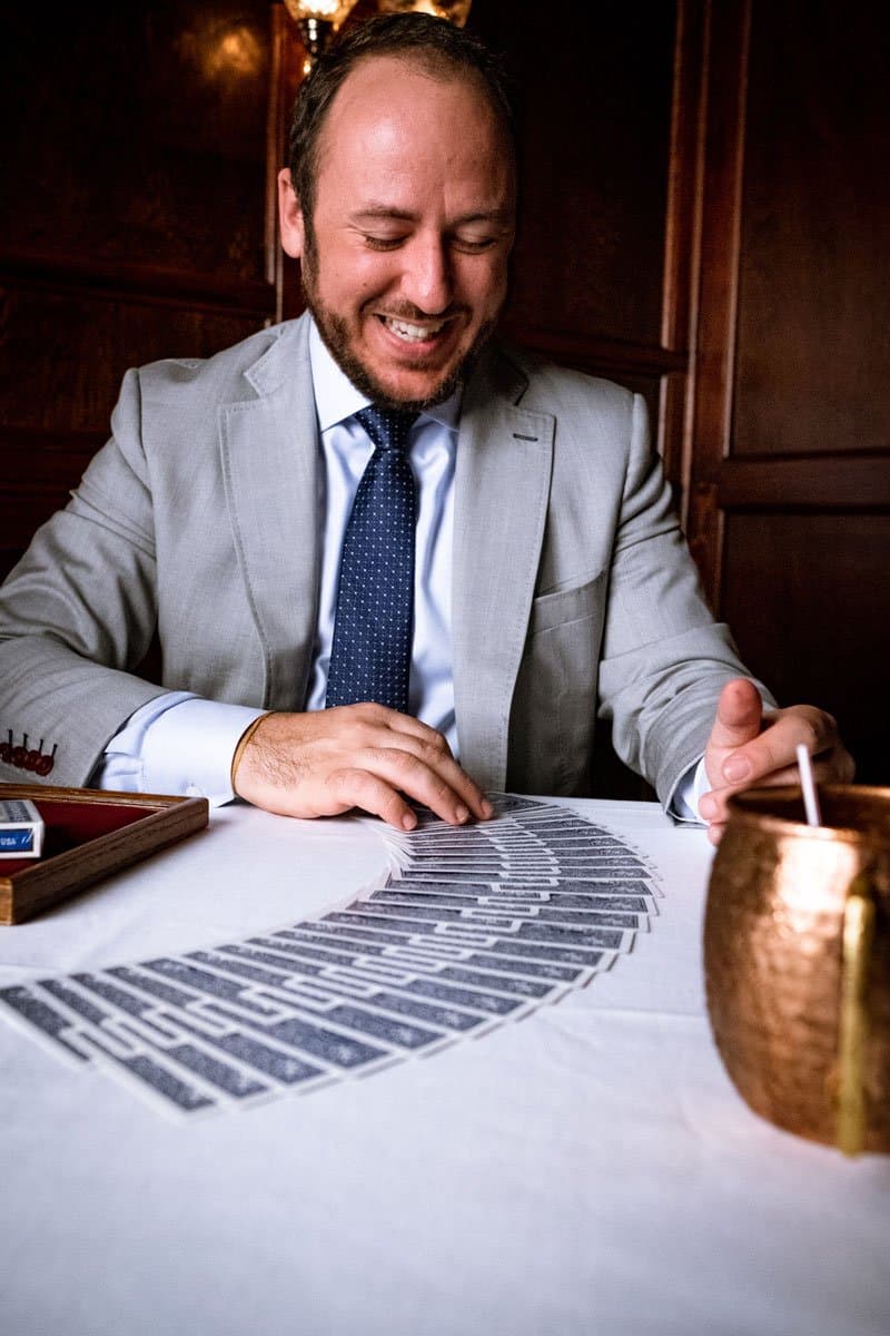 Professional magician performing at a Baltimore event
